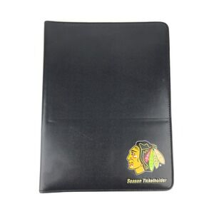 Chicago Blackhawks SWEDA Portfolio Folio Season Ticket Holder Leather Black